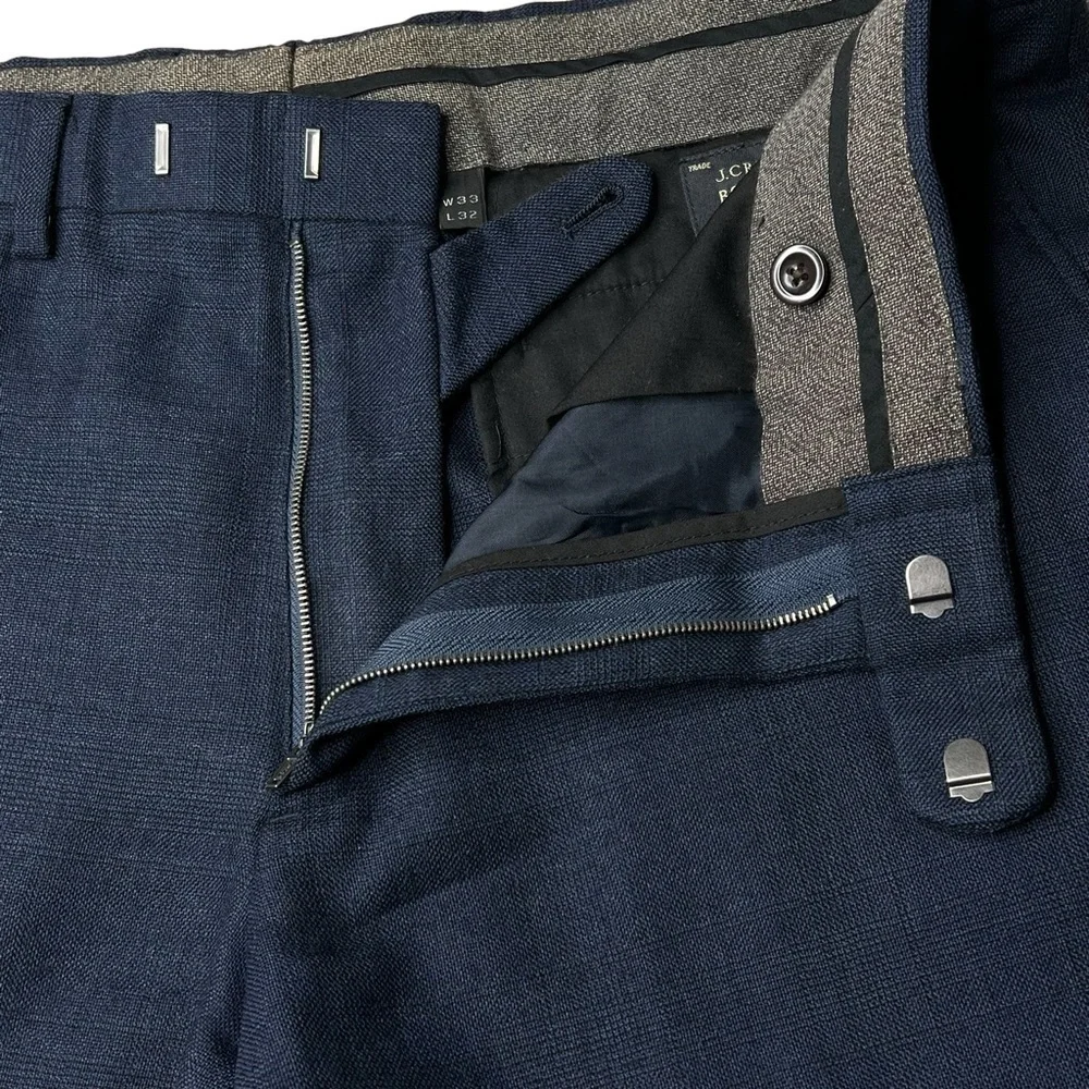 J. CREW BOWERY Classic Fit Navy Blue Wool Men's Dress Pants Trousers 33 …